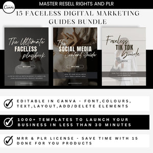 15 Faceless Digital Marketing Master Bundle With Master Resell Rights, Resell As Your Own