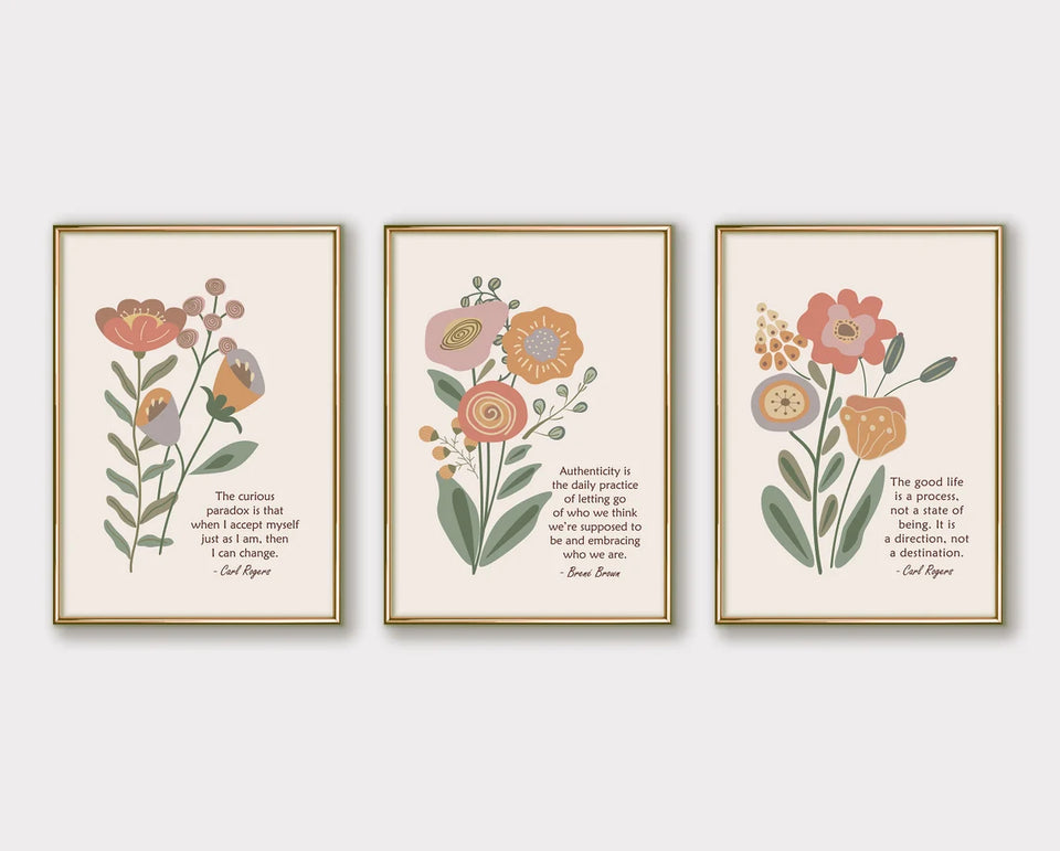 25 Mental Health Posters: Psychology Wall Art Prints, Therapy Office Decor, Counselor Office, Printable Quotes