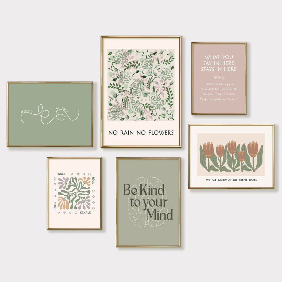 25 Mental Health Posters: Psychology Wall Art Prints, Therapy Office Decor, Counselor Office, Printable Quotes