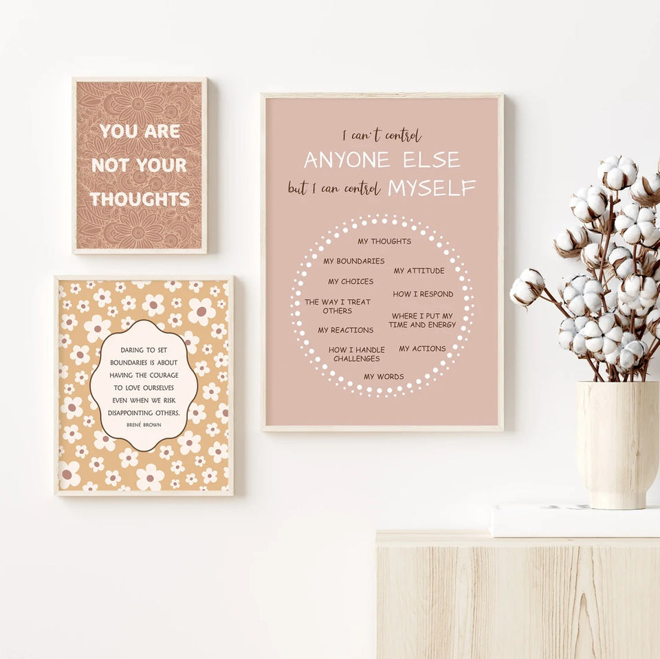 25 Mental Health Posters: Psychology Wall Art Prints, Therapy Office Decor, Counselor Office, Printable Quotes