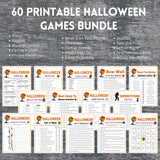 Halloween Games Bundle: 60-Game Super Pack - Printable Party Fun for Kids & Adults with Trivia, Riddles & More!