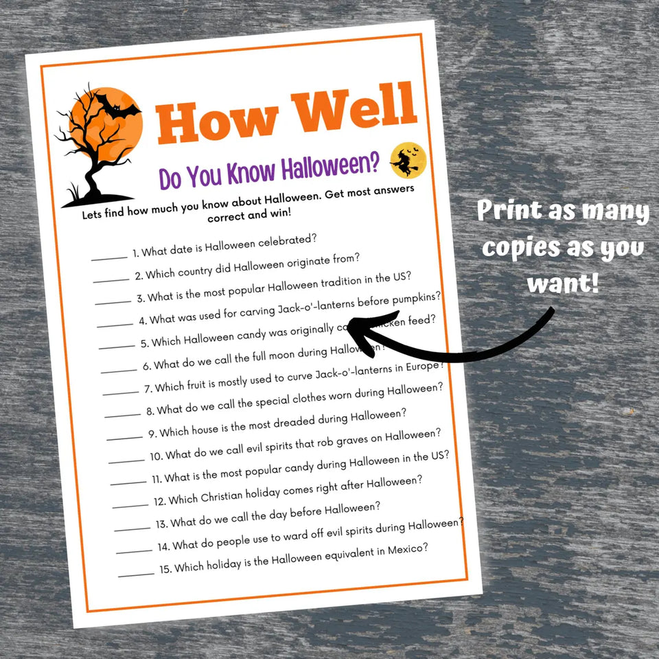 Halloween Games Bundle: 60-Game Super Pack - Printable Party Fun for Kids & Adults with Trivia, Riddles & More!