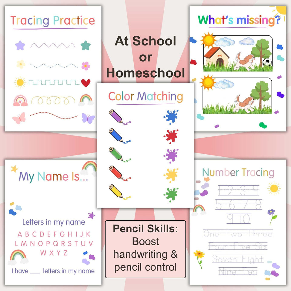Montessori Morning Menu for Pre-K & Kindergarten – Fun & Ready-to-Use Homeschool Printables with Letter Tracing Worksheets