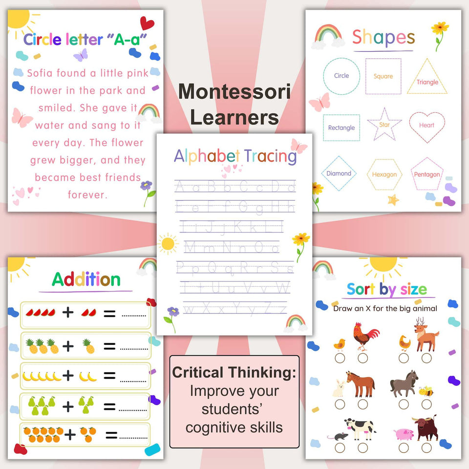 Montessori Morning Menu for Pre-K & Kindergarten – Fun & Ready-to-Use Homeschool Printables with Letter Tracing Worksheets