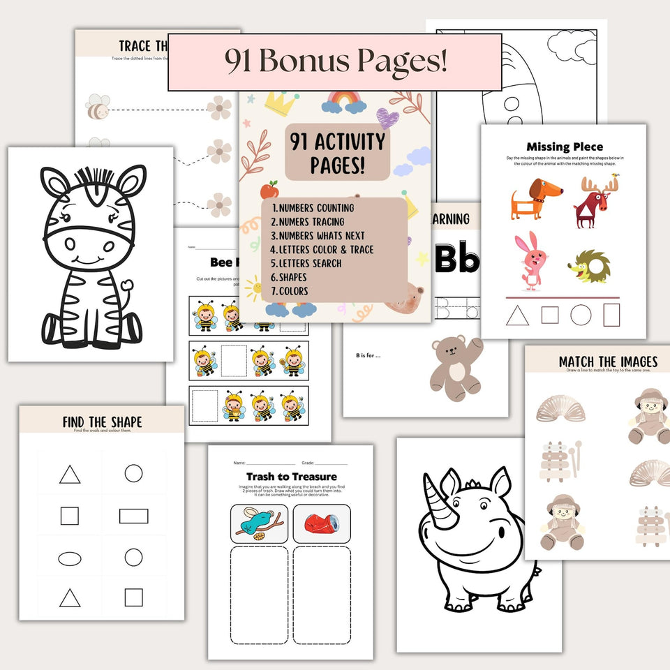 Montessori Morning Menu for Pre-K & Kindergarten – Fun & Ready-to-Use Homeschool Printables with Letter Tracing Worksheets