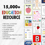 Kids Learning & Classroom Activities Bundle: 15000+ Worksheets for Teachers & Parents | PLR, MRR, DFY Rights