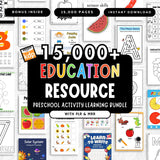 Kids Learning & Classroom Activities Bundle: 15000+ Worksheets for Teachers & Parents | PLR, MRR, DFY Rights