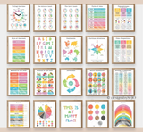 Set of 101 Colorful Educational Posters for Homeschool and Classroom Learning – Learning Posters for Alphabet and More