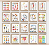 Set of 101 Colorful Educational Posters for Homeschool and Classroom Learning – Learning Posters for Alphabet and More
