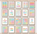 Set of 101 Colorful Educational Posters for Homeschool and Classroom Learning – Learning Posters for Alphabet and More